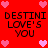 Red background with repeated text and pink heart icons arranged in a pattern