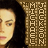 A contact sheet of 18 animated frames showing a pixelated Michael Jackson icon with repeated "MICHAEL JACKSON" text in the background, arranged in a 5x4 grid with one empty cell.