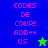 Pixelated text and star icons on blue and green backgrounds with cyan gradient side