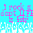 Pixelated text in pink and purple on cyan background with white pixel-art wave pattern at bottom.