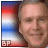 A pixelated portrait of a smiling man with short light hair against a red, white, and blue striped background with 'BP' text in the corner.