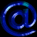 blue spiral patterns on a black background, each spiral showing subtle variations in color and rotation
