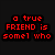 A split-screen digital image with pixelated text on black and colorful backgrounds, displaying friendship-themed messages.