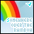 25 identical rainbow-themed icons with text "SOMEWHERE OVER THE RAINBOW" and small heart symbols in various colors