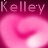 Pixelated pink gradient background with 'Kelley' text at top and swirling light effect below.