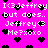 Pixelated text and heart symbols on a bright pink background with white lettering.