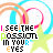 identical pixelated icons featuring a star background with overlapping rainbow rings and text reading "I SEE THE PASSION IN YOUR EYES" in multicolored letters