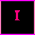 Pixelated text fragments in pink and purple on black backgrounds, bordered by bright pink lines.