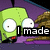 Green cartoon alien with large white eyes and red mouth, standing against purple background with brown rock-like shapes.