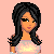 Pixel art icon featuring a woman with long black hair and orange skin, wearing a white dress, against a peach background with 'WAITING FOR MY prince' text.