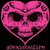A 50x50 pixel animated contact sheet showing two frames: a pink heart-shaped skull on black background and a group of five figures with text "ALETISONFIRE" on magenta background.