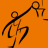 Animated orange background with repeating basketball hoop and player silhouette figures in black and brown tones.