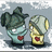Two pixelated cartoon characters with heart symbols on their chests stand side-by-side against a cloudy background, accompanied by red text reading "Idk, My bff JACK" and "I MISSES YOU".