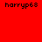 Four pixelated text displays of 'harryp68' on red, light pink, white, and dark pink backgrounds arranged in a