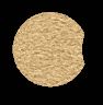 A sequence of six crescent moon shapes transitioning from full to thin crescent, each with a textured beige surface against a black background.