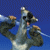 Pixelated image of a character with raised arms against blue background, white text reads "I hate winter.".