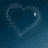 Pixelated heart shape in blue background with white text reading 'sky heart...' and 'enough said' on dark blue