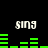 Animated green audio equalizer bars pulse beneath repeated white 'sing' text on a black background.