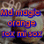 Pixelated text in orange and blue on a blurred background with three lines of stylized lettering.