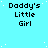 Static image with repeated text 'Daddy's Little Girl' on a light blue background with white speckles.
