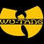 Yellow Wu-Tang Clan logo with horizontal text band on black background, showing animation frame differences in the logo's central cutout and text band.
