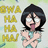 Pixelated cartoon character with black hair and glasses laughs with tongue out, arms crossed over chest.