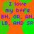 Pixelated text on orange background with green circles, repeating 'I love my bff's BH, OR, AN, BH, OR, AN, LB, AND SP' in blue letters across four identical