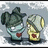 Two pixelated cartoon characters with heart symbols on their chests stand side-by-side under a gray sky, one in blue and the other in yellow.