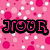 Pixelated pink background with white and pink circles, black-outlined pink text reading 'JOUR' and 'KELSI' in two sections, and partial text 'RACHES' at bottom.