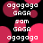Pixelated text and pink circles on black background, with 'agagaga', 'GAGA', and 'sam' repeated in white pixel font.