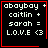 Four identical pixelated with red borders display white text on black background, each containing a small symbol in the corner