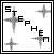 Static pixel art icon with black border containing gray cross-shaped symbols and the name 'STEPHEN' in bold black letters.