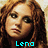 Pixelated close-up of a person with long brown hair and light skin, featuring blue text reading 'Lena' at the bottom.