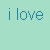 repeated 'ilove' text in blue on a light green background, with the bottom-right corner transitioning to 'you' in blue