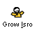 Pixelated character in yellow shirt with arms raised, displayed across showing subtle animation changes