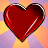Animated contact sheet showing a red heart breaking apart across eight frames with visible cracks and fragments against a purple-orange striped background.