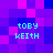 Pixelated of purple and blue squares with cyan text reading 'toby keith' in four identical quadrants