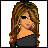 Pixelated character with long brown hair, black off-shoulder top, and earrings; text below read "nope," "u had ur chance," "i got a man and he's hotter!"