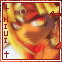 Pixelated anime-style character with blonde hair and red clothing, framed by a border with 'KIIU' text on the left side.