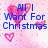 Pixelated pink background with blue text reading 'All I Want For Christmas Is YOU! <33' and multiple pink heart shapes.