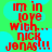 Red text on green and cyan background reads "im in love with... NICK JONAS!!!" across four identical