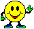 Two yellow smiley face characters with black eyes and red mouths stand side-by-side against a gray background, both raising green-gloved hands in a middle-finger gesture.