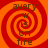 A red and orange spiral background with brown text reading 'avery w is on fire' arranged vertically in the center.