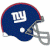 Blue football helmet with red trim and white 'NY' logo on left; green background with bright green text 'Original Icons .com' on right.