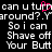 Pixelated text on black background with pink heart symbol over 'turn' in repeated phrases.