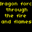 Four quadrants display identical yellow pixelated text on black, dark red, bright red, and deep red backgrounds.