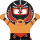 Pixel art contact sheet of three luchador-style characters with distinct masks and wrestling attire in a 2x2 grid layout, each character shown from the waist up with arms raised.