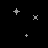 Black background with scattered white and gray star-like shapes of varying sizes and brightness levels.