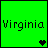 Green square icon with black pixelated text 'Virginia' and a small heart symbol in the bottom right corner.