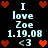 Pixelated text and heart symbols arranged in a on black background, with red hearts surrounding white text elements